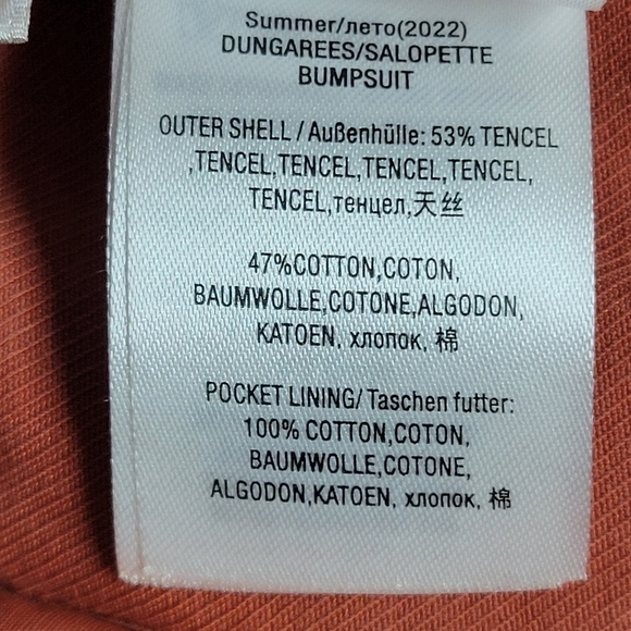 ESSENTIEL ANTWERP Bumpsuit Short Sleeve DUNGAREES In fire Orange. - Picture 14 of 16